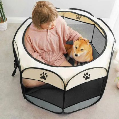 Portable Folding Pet Tent Dog House Octagonal Cage For Cat
