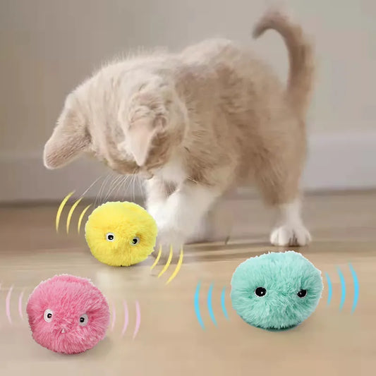 Smart Cat Toys Interactive Ball Plush Electric Catnip Training Toy Kitten